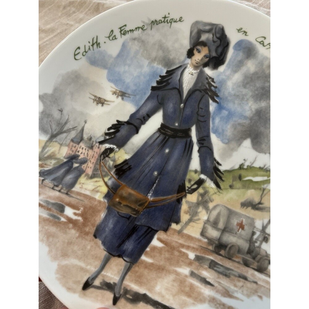 Vintage D'Arceau-Limoges Albertine, Edith Le Fem Matique Porcelain Plate 1976